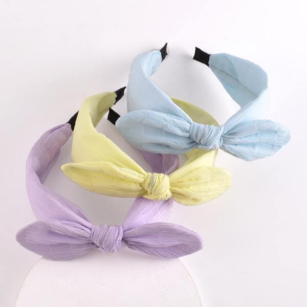 

3pcs Bow Hair Hoop, Multicolor