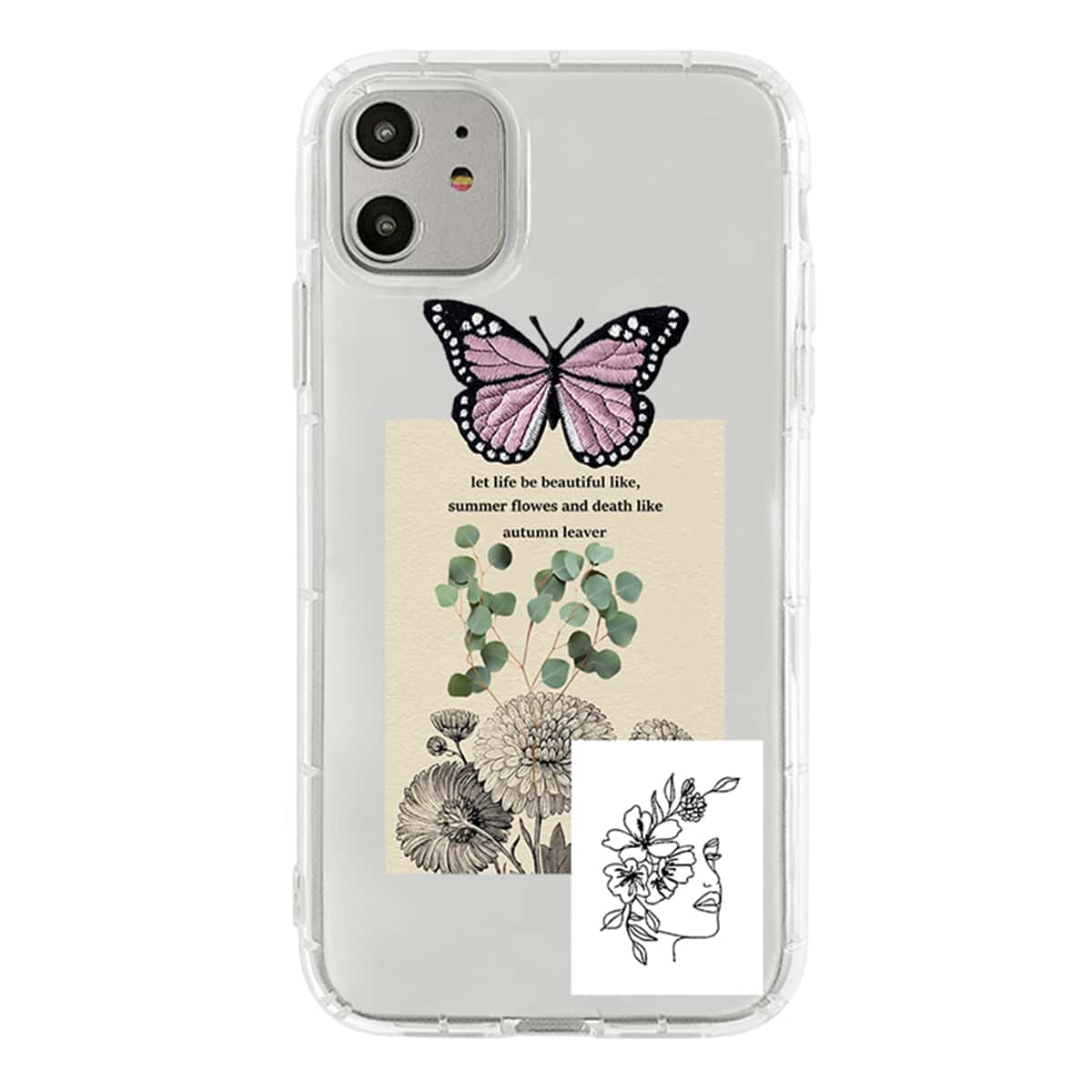 

1pc Butterfly Print iPhone Case, Multicolor