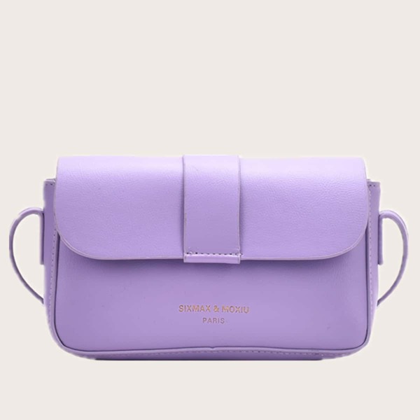 

Letter Graphic Crossbody Bag, Purple