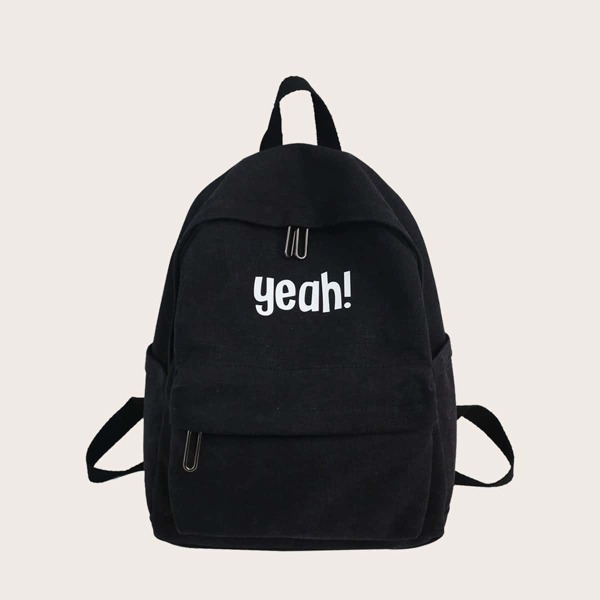 

Kids Letter Graphic Backpack, Black