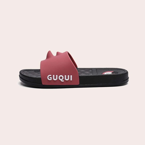 

Letter Graphic Wide Fit Slides, Watermelon pink
