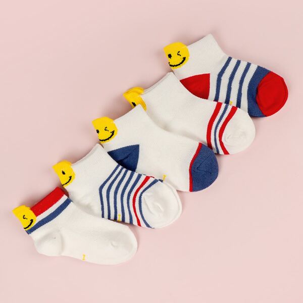 

5pairs Baby Striped Pattern Socks, Multicolor