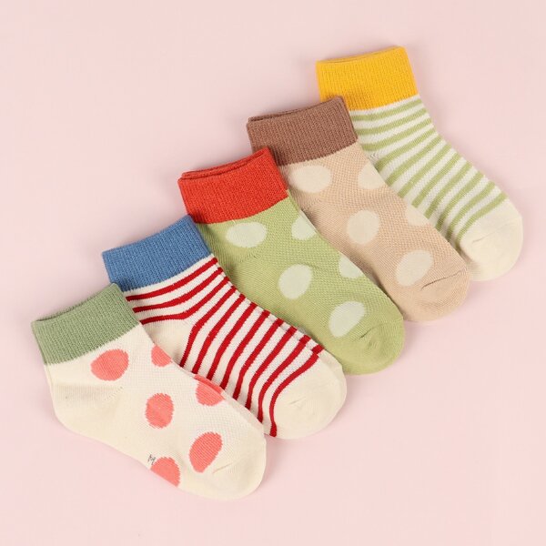 

5pairs Baby Striped Pattern Socks, Multicolor