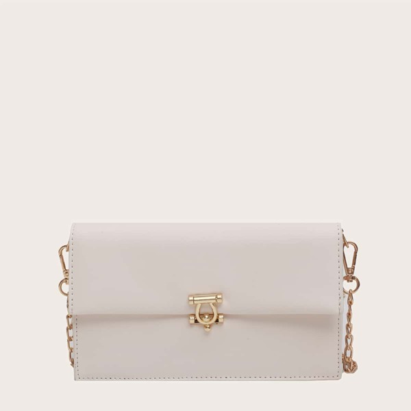 

Minimalist Flap Crossbody Bag, Beige