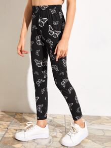 SHEIN Quần con gái Thú vật màu đen Giải trí - màu đen - Xem 3