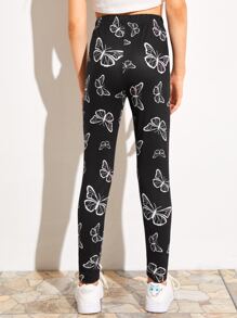 SHEIN Quần con gái Thú vật màu đen Giải trí - màu đen - Xem 2