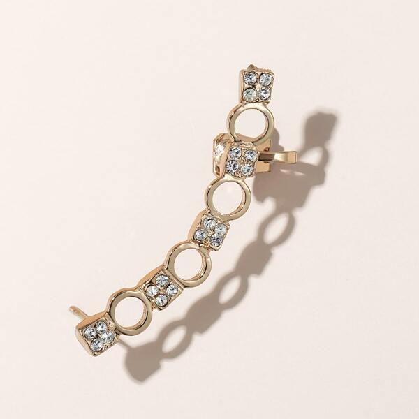 

Rhinestone Decor Ear Climber, Gold