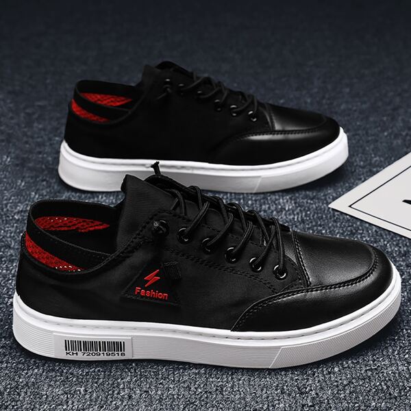 

Men Lace-up Front Wide Fit Sneakers, Black
