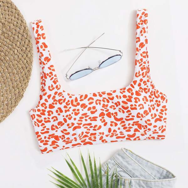 

Leopard Bikini Top, Orange bright