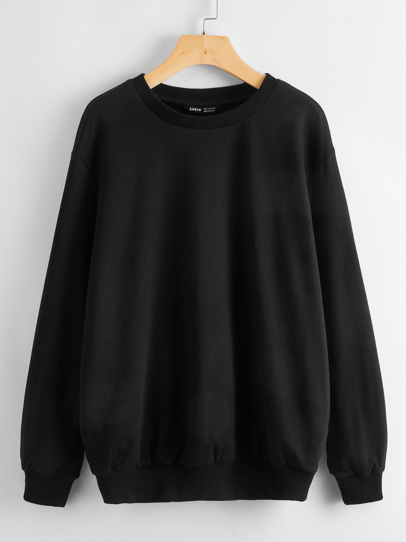 Drop Shoulder Solid Pullover thumbnail