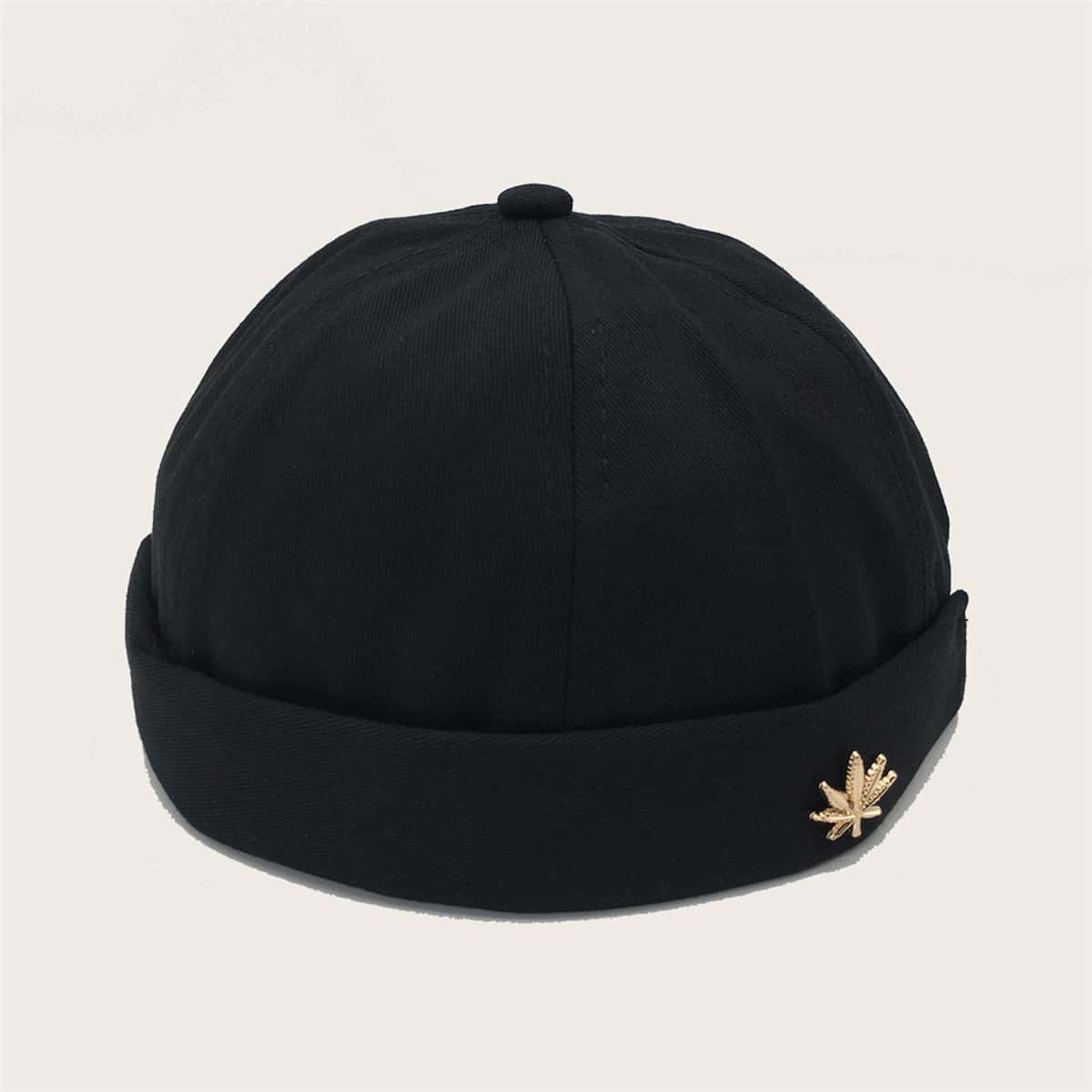 

Guys Leaf Decor Hat, Black