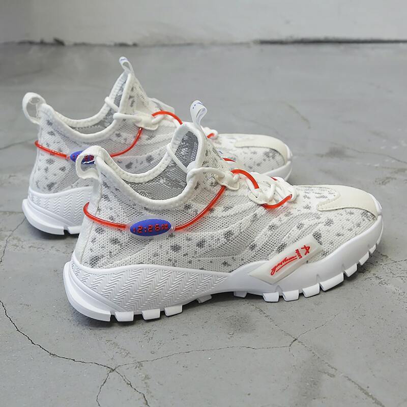 

Guys Lace-up Front Colorblock Knit Sneakers, White
