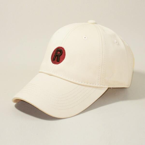 

Men Letter Embroidered Baseball Cap, Beige