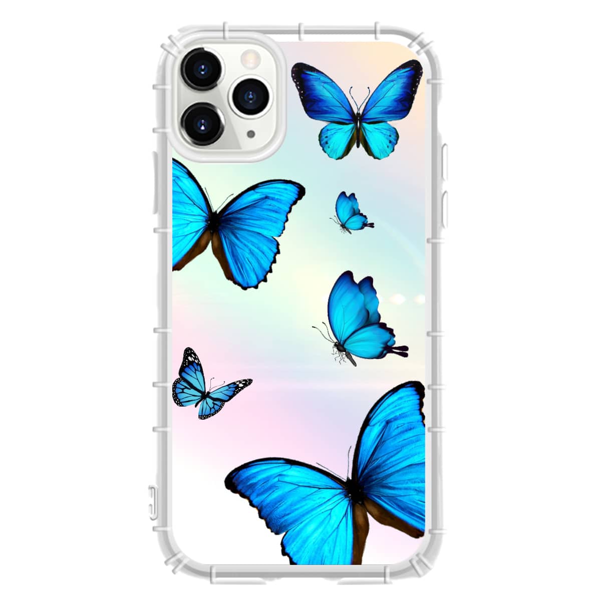 

2pcs Butterfly Print Clear iPhone Case & Laser Film, Multicolor