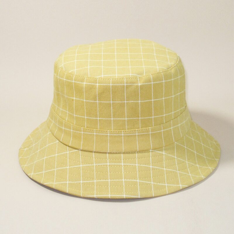

Guys Plaid Pattern Bucket Hat, Yellow