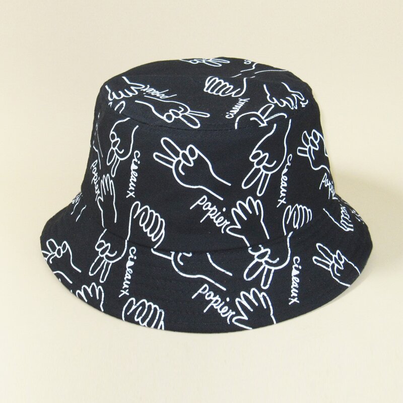 

Guys Gesture Pattern Bucket Hat, Black