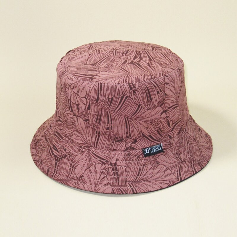 

Guys Leaf Pattern Bucket Hat, Pink