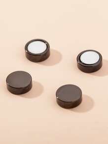 1對男士磁吸圓形耳環,不銹鋼首飾類 - 黑色 - 查看 1