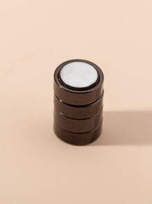 1對男士磁吸圓形耳環,不銹鋼首飾類 - 黑色 - 查看 2