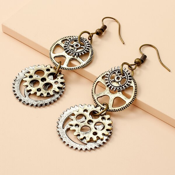 

Men Gear Design Drop Earrings, Multicolor