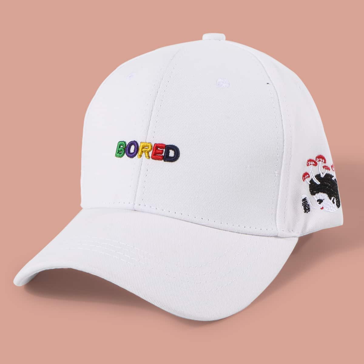 

Guys Letter Embroidered Baseball Cap, White