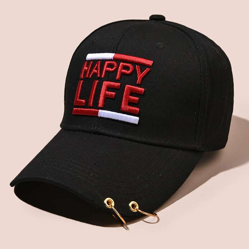 

Guys Letter Embroidered Baseball Cap, Black