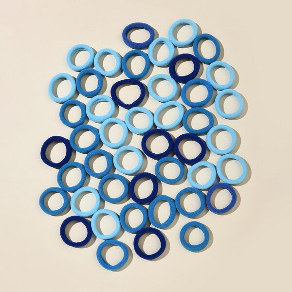 

50pcs Plain Elastic Hair Tie, Multicolor
