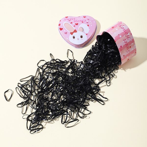 

200pcs Toddler Girls Disposable Hair Tie, Black