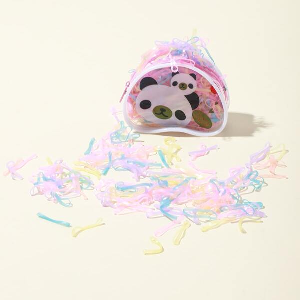 

500pcs Toddler Girls Disposable Hair Tie, Multicolor