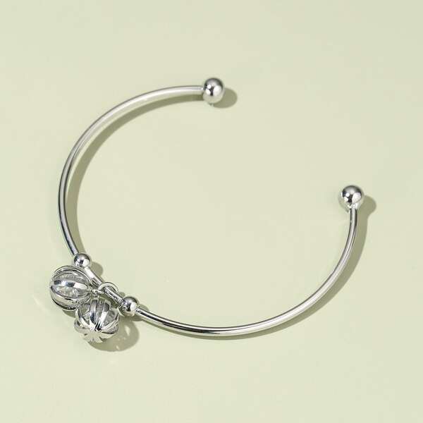 

Round Ball Cuff Bangle, Silver