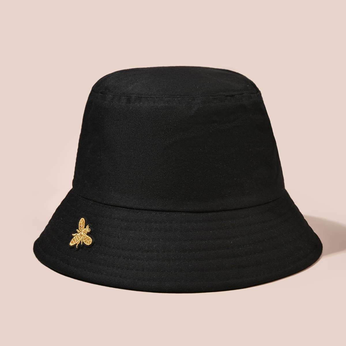

Bee Embroidery Bucket Hat, Black
