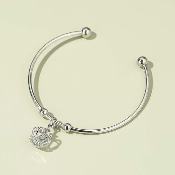 

Cross Crown Cuff Bangle, Silver