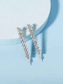 2pcs Rhinestone Decor Hair Clip Royal - Silver - View 2