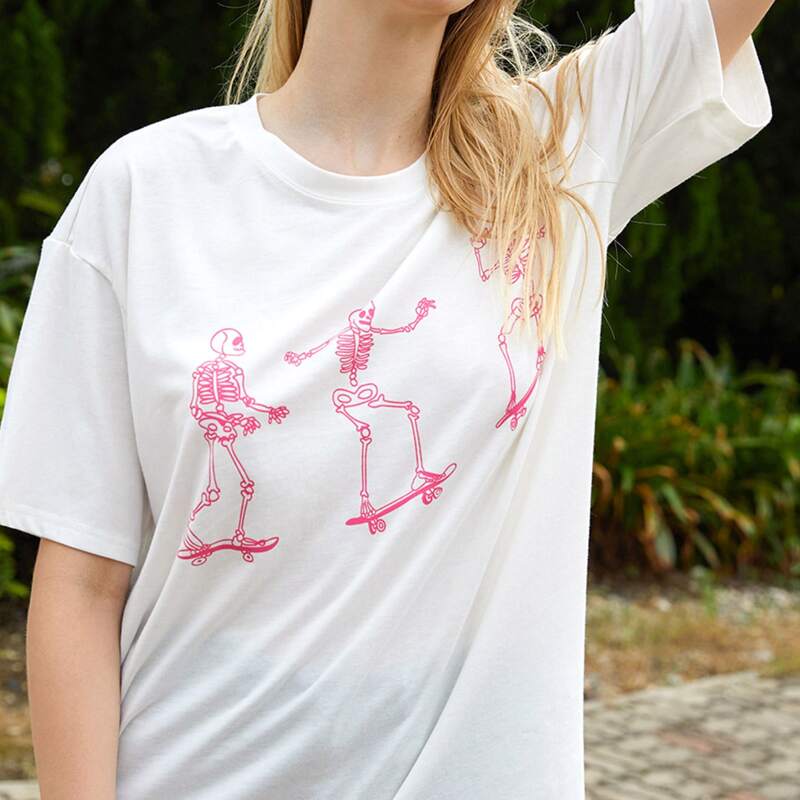 

Skull Print White Tee