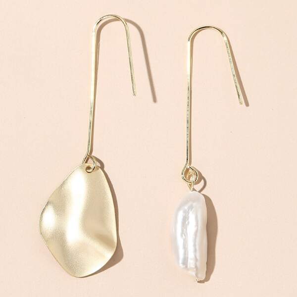 

Faux Pearl Drop Earrings, Gold
