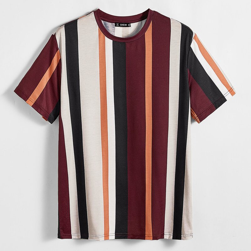 

Guys Round Neck Striped Tee, Multicolor