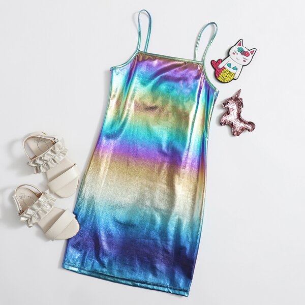 

Girls Holographic Metallic Dress, Multicolor