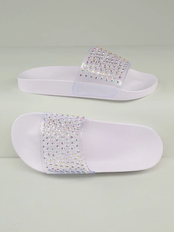 diamante jelly flip flops