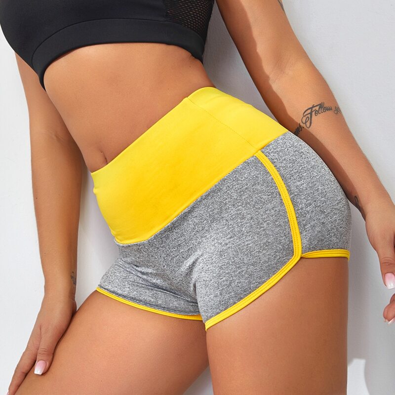 

Wideband Waist Contrast Binding Sports Shorts, Grey
