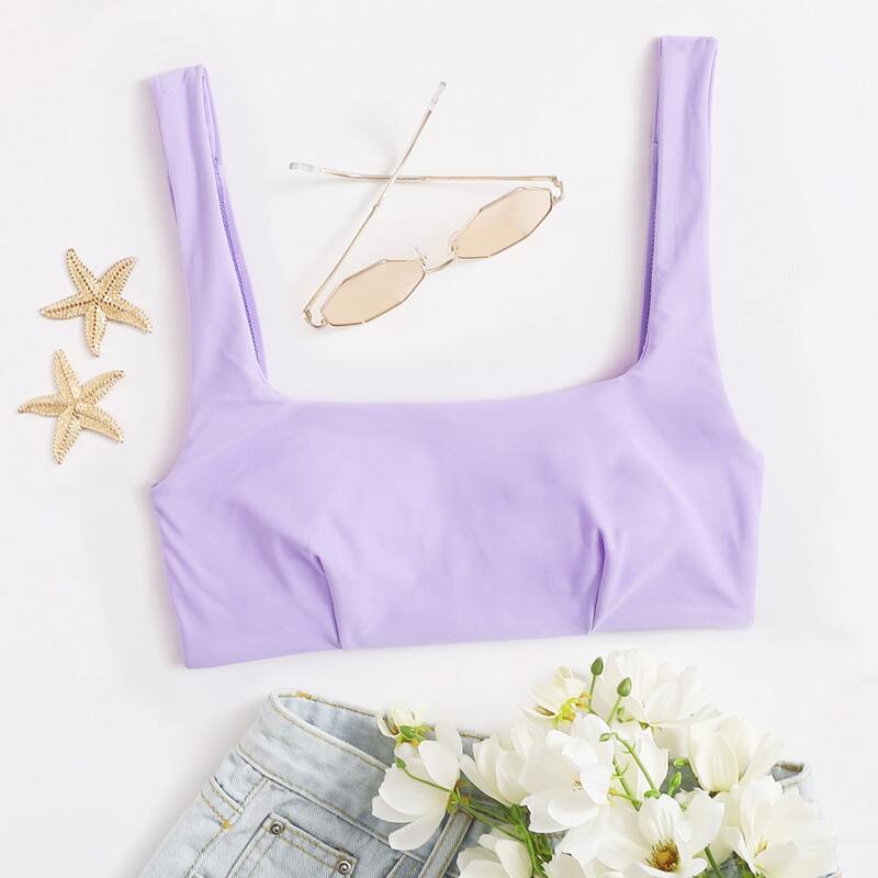 

Tie Back Bikini Top, Pastel lilac purple