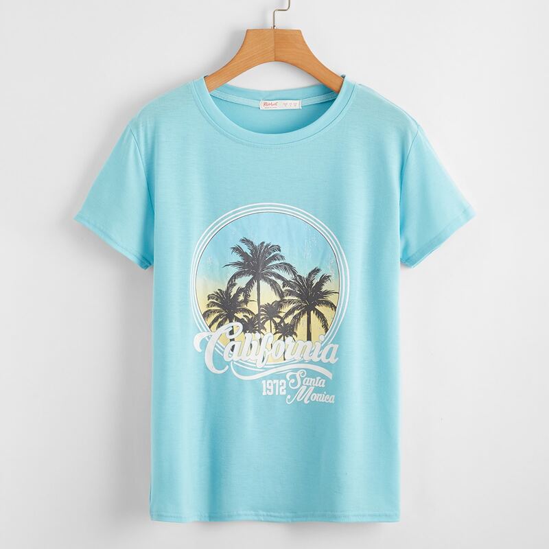 

California Graphic Tee, Baby blue