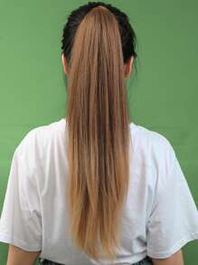 HAIRCUBE Brown Ponytail Extension Ponytail Long Straight Pony Tail Hair 28 Inch Hair Extension Synthetic Hairpiece - Brown - View 1