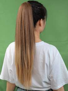 HAIRCUBE Brown Ponytail Extension Ponytail Long Straight Pony Tail Hair 28 Inch Hair Extension Synthetic Hairpiece - Brown - View 2