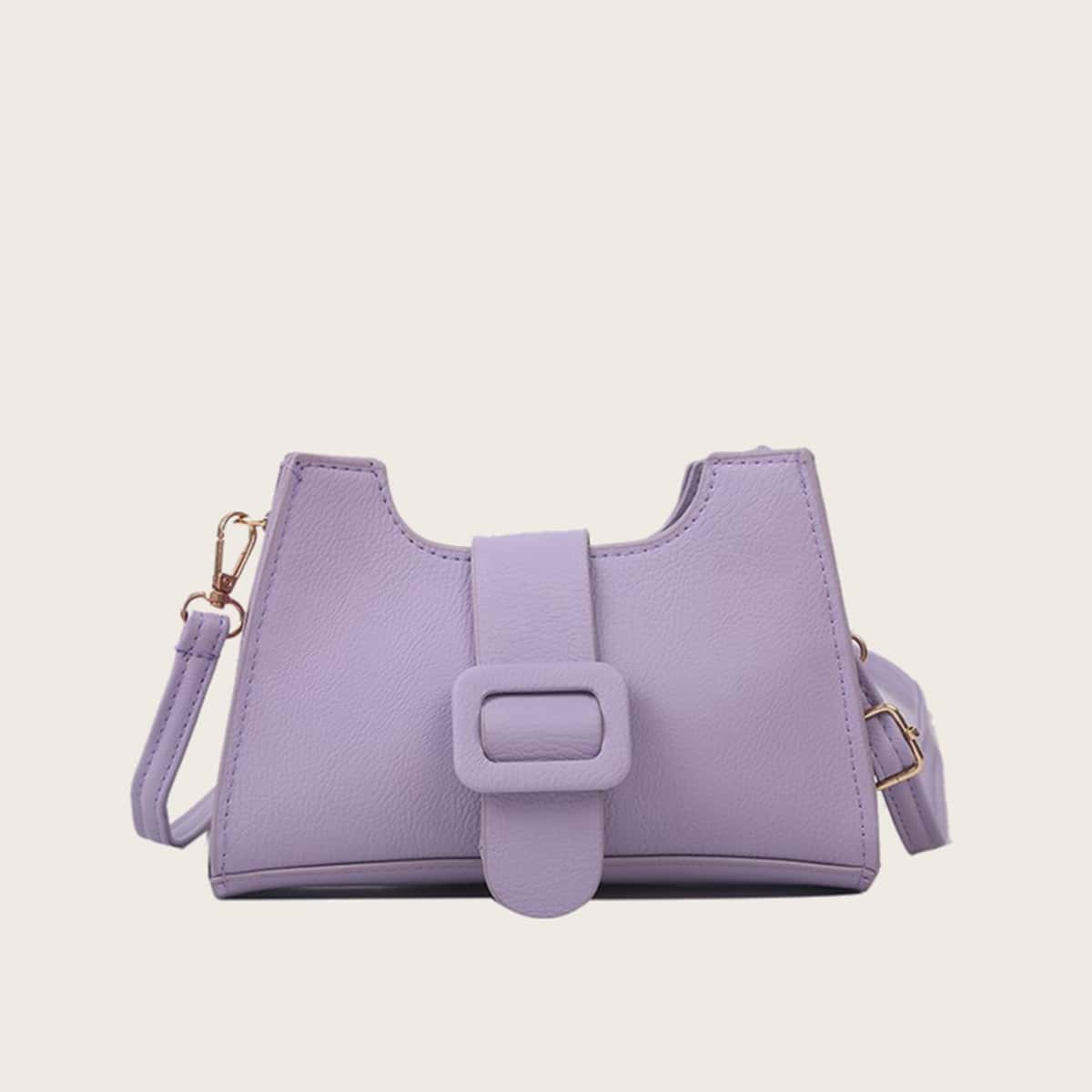 

Purple Buckle Crossbody Bag, Pastel lilac purple