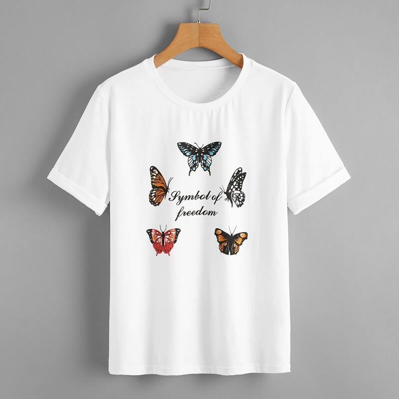 

Butterfly White Tee