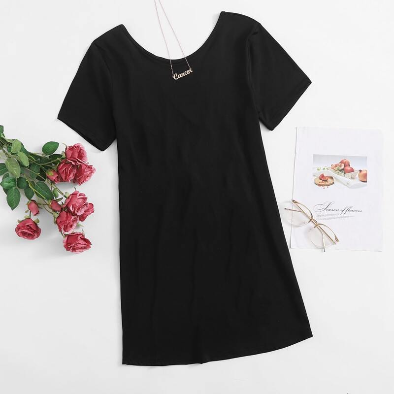 

Black Crisscross Night Dress