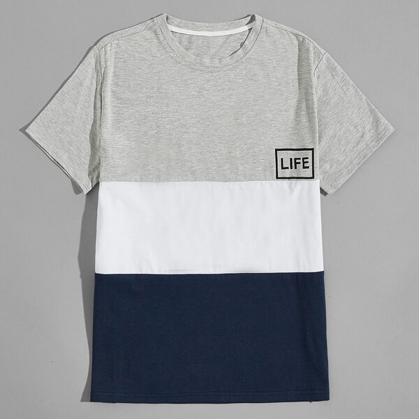 

Men Cut And Sew Letter Graphic Tee, Multicolor