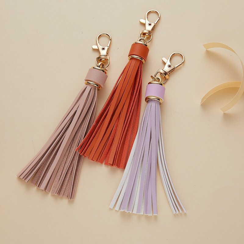

3pcs Tassel Charm Keychain, Multicolor