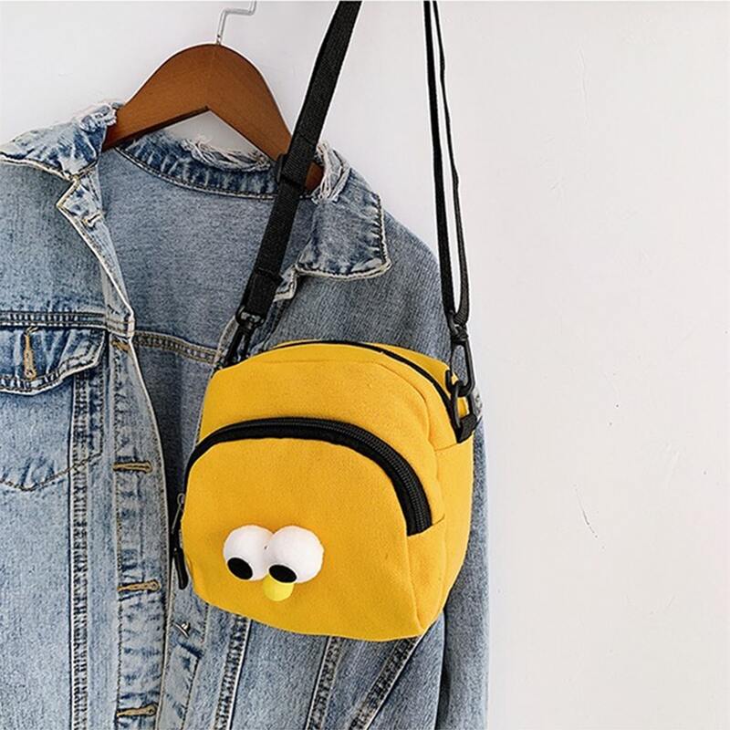 

Cartoon Canvas Crossbody Bag, Mustard yellow