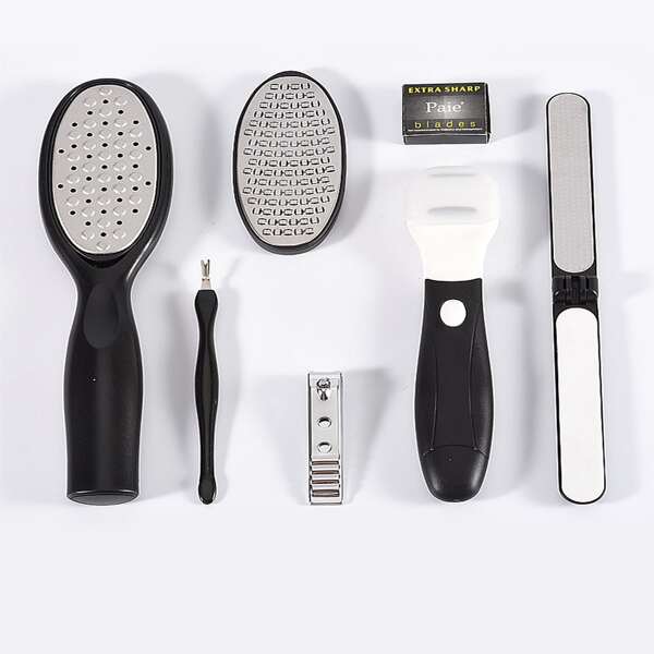 

7pcs Foot Hard Dead Skin Remover Tool Set, Black
